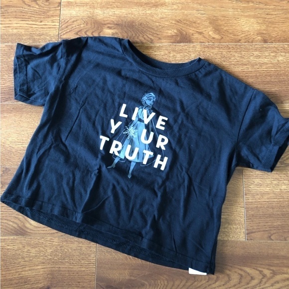 Disney Elisa “Live your truth” short sleeve boxy crop tee in size S (5/6) - Picture 1 of 4